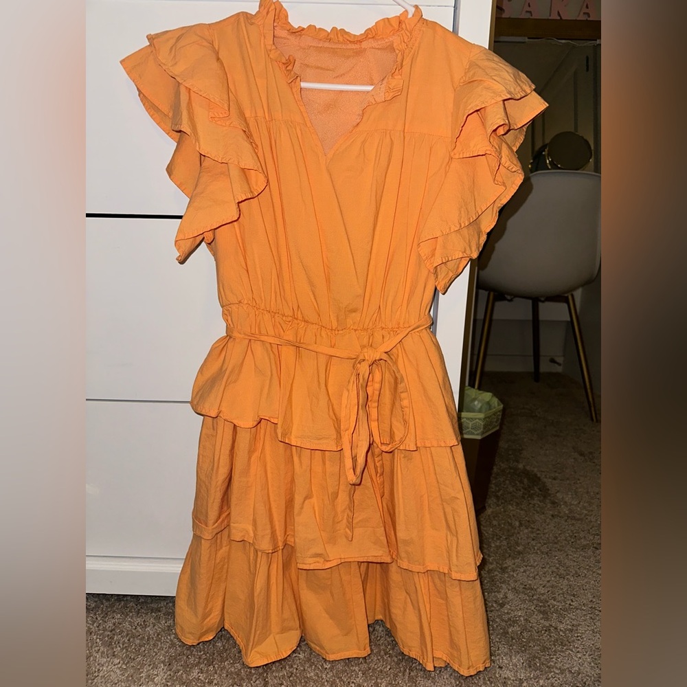 Orange Ruffle Dress